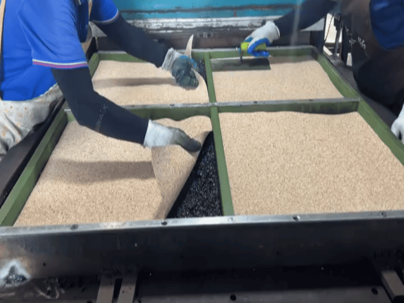 Removing tacky residue from gym rubber flooring with a deep rinse solution